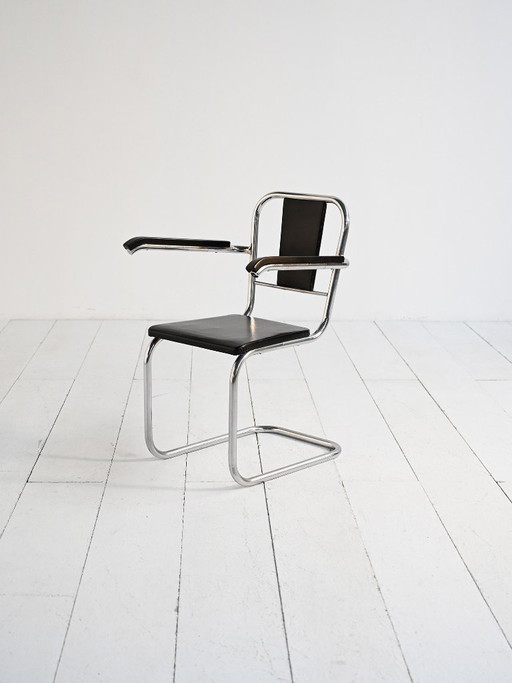 Scandinavische cantilever fauteuil in Bauhaus-stijl, jaren 30.