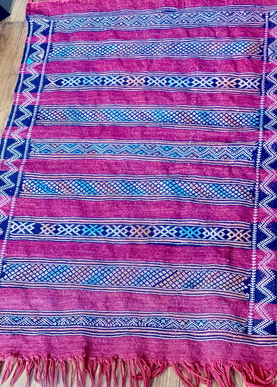 Handgeweven wollen Berber Kilim - 1988 - Marokko _ Atlas - – Decoratieve objecten, Wool (photo 4 of 6)