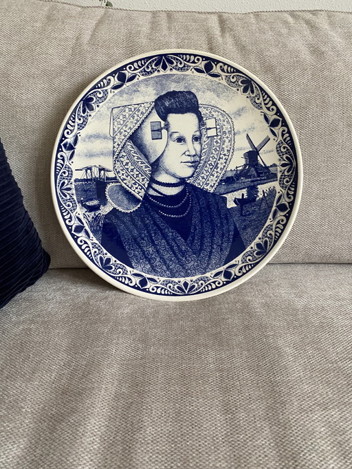 Delfter Blau Chemfeka großer Wandteller