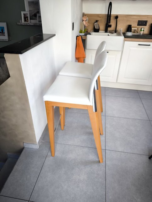 Image 1 of 2x Bar Stool with Back Model SIT Sgabello Design by Pininfarina, Manufactured by Reflex Angelo (Italy)