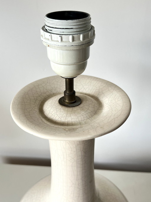 Vintage Cracked Enamelled Ceramic Lamp - 1970s