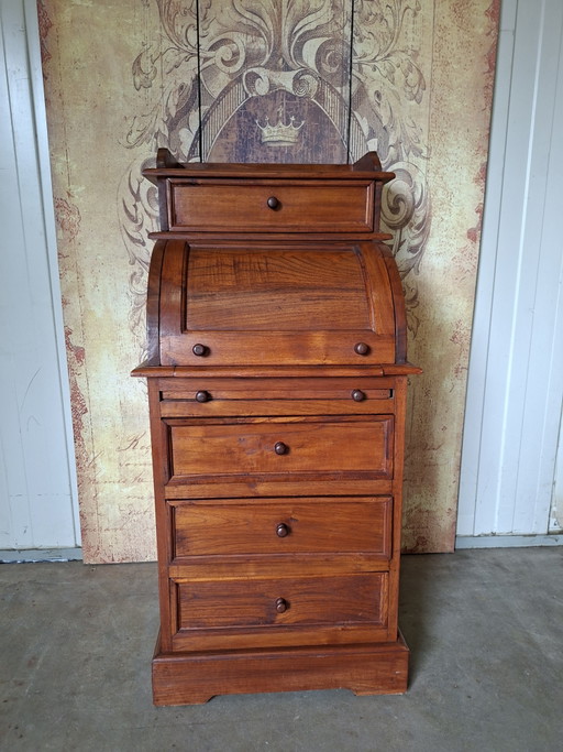 Secrétaire en teck, bureau pour dame, dimensions 54x53cm et 115 cm de hauteur. – Wood