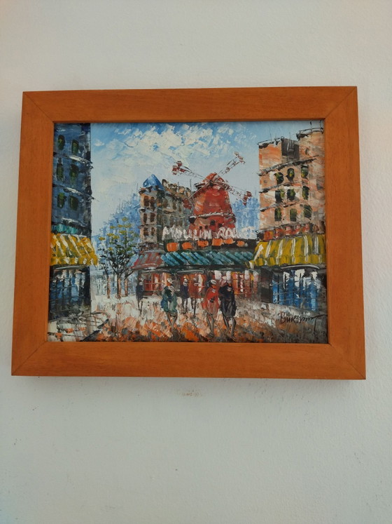 2 quadri strada di Parigi, Arte, Carta, Legno, Blu (foto 10 di 12)