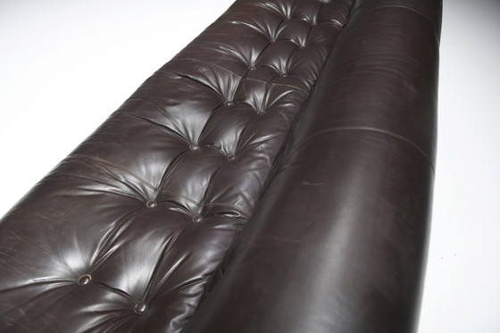 Image 1 of Afra & Tobia Scarpa “Soriana” 3-Seater Sofa in Dark Chocolate Leather - Cassina.