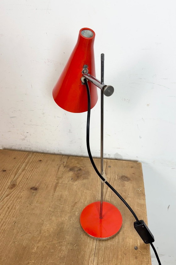 Image 1 of Vintage Red Table Lamp by Josef Hůrka for Lidokov, 1960s