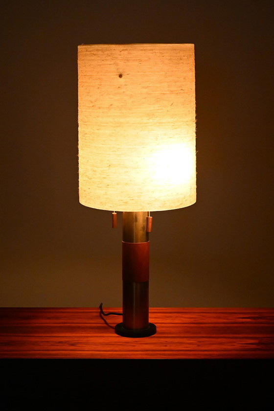 Image 1 of Lampada da tavolo in teak e ottone