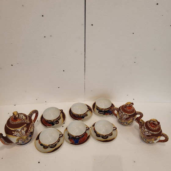 Image 1 of Juego de 6 para café o té, porcelana Satsuma, Nakasima, s. XX – Japón