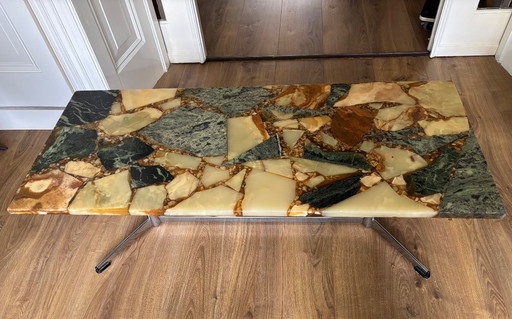 Table basse vintage en marbre