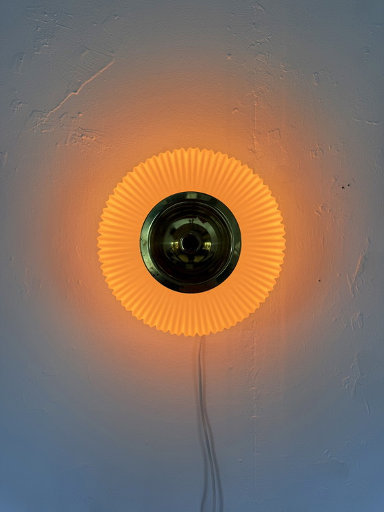 Vintage Opal Glass Wall Lamp, Glashütte Limburg ‘70 – Wall lights, Brass (photo 13 of 15)