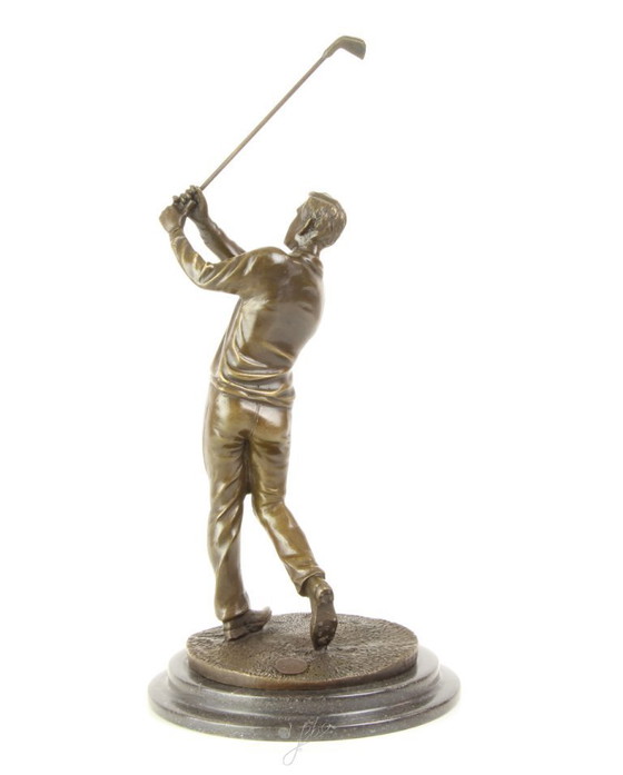 Image 1 of SCULTURA IN BRONZO DI UN GOLFISTA SCULTURA ARTISTICA STATUA DI LUSSO Decorazione unica per la casa
