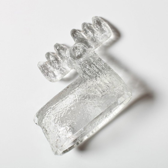 Image 1 of Vintage Pressed Glass Deer Figurine: Pavel Panek Design, Czech Bohemia