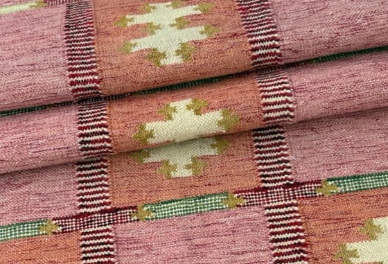 New 100% wool Rug, pink and orange, hand-woven from India, Rugs & carpets, Bohemian (photo 5 of 5)