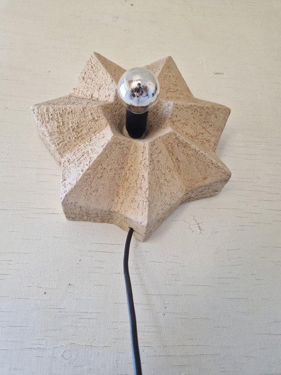 Image 1 of Vintage keramische wandlamp in de vorm van een ster