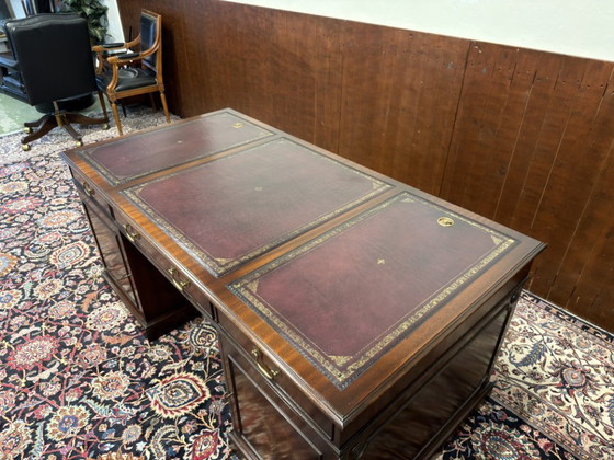 Scrivania Chesterfield classica inglese – Scrivanie, Leather, Wood (photo 16 of 19)