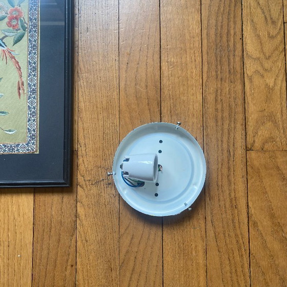 Image 1 of Kleine vintage wandlamp van antiek glas, plafondlamp, diameter 19 cm