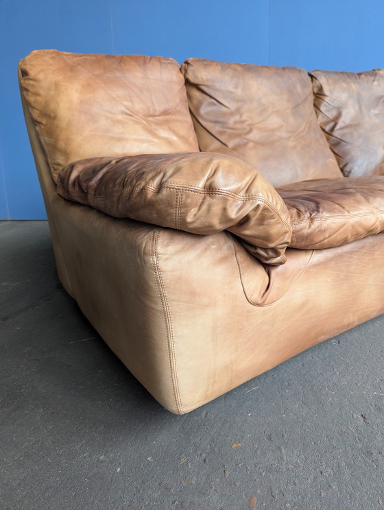 Image 1 of Vintage Italiaanse leren 2zits bank, Brunati 1970s 