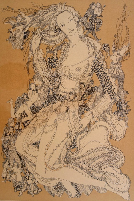 Image 1 of Lithograph by Françoise Muller, on Vellum Paper, 1970s