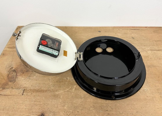 Image 1 of Vintage zwarte Citizen maritieme wandklok, jaren 70