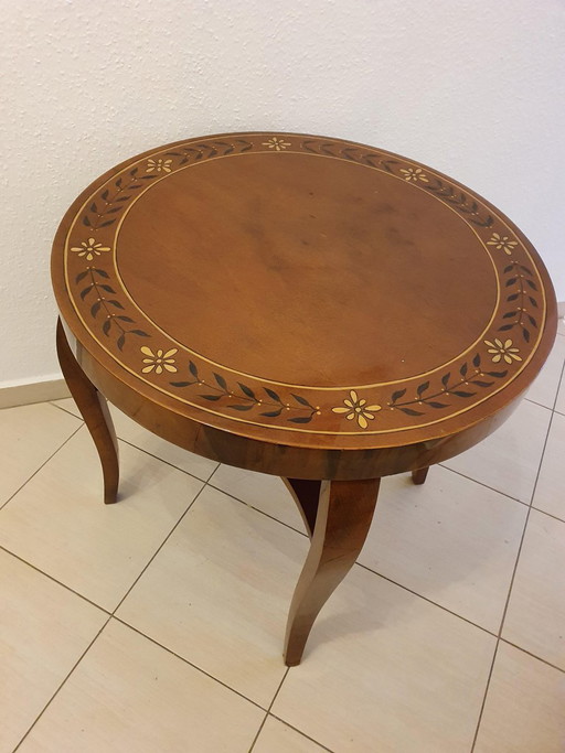Art Deco Hand Painted Round Side Table, 1930s