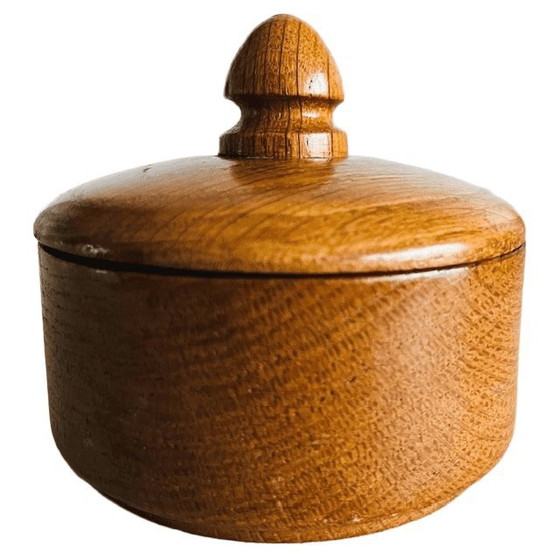 Image 1 of Pot vintage en bois de teck tourné à la main, datant des années 1960.