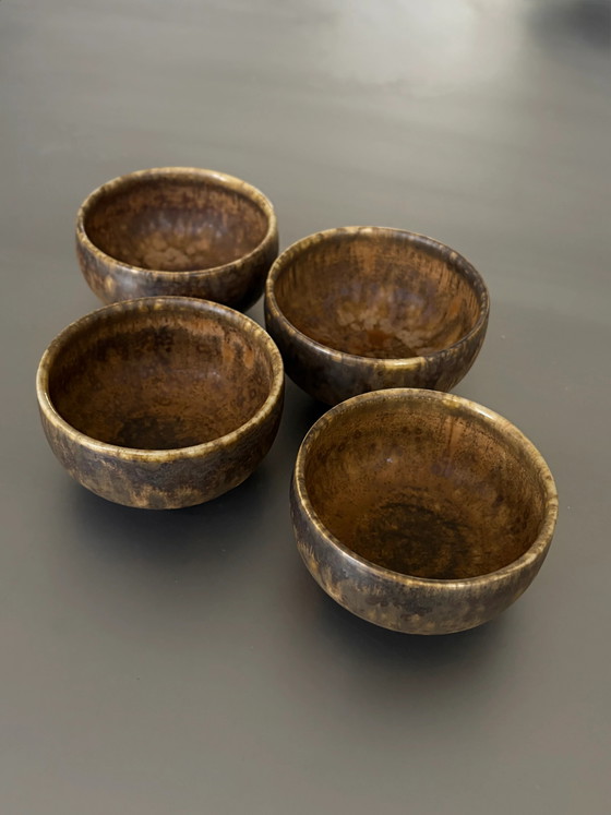 Set of 4 Vintage handmade ceramic bowls – Mid Century Modern (photo 4 of 5)