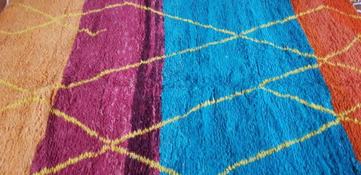 Hand-knotted Berber wool rug 242x160cm