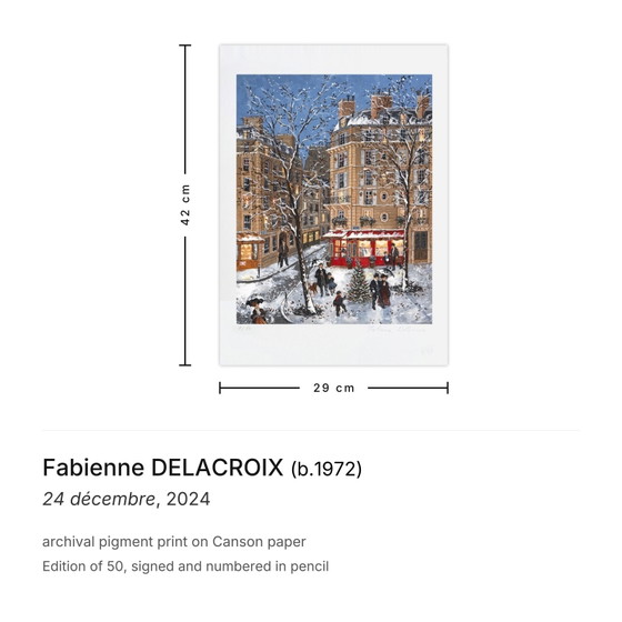 Image 1 of Fabienne DELACROIX Diciembre Impresión de pigmento de archivo firmada 2024