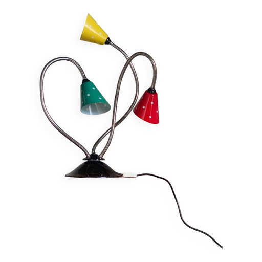 Gooseneck lamp 3 opalines – leeslamp, Vintage