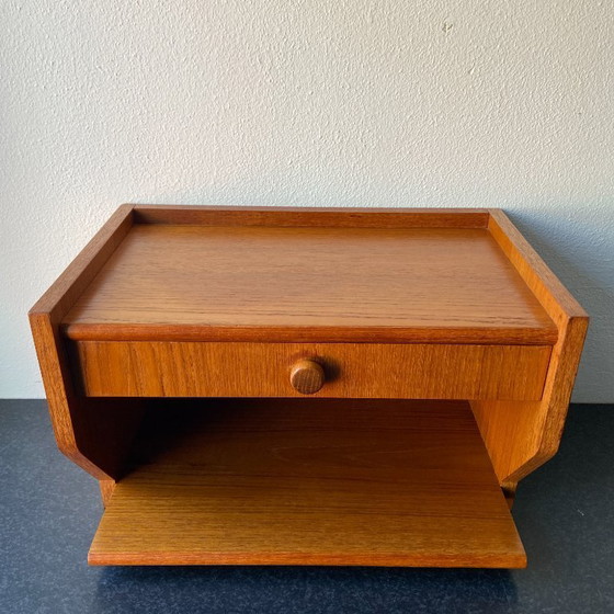 Image 1 of Vintage floating hallway cabinet/nightstand with drawer