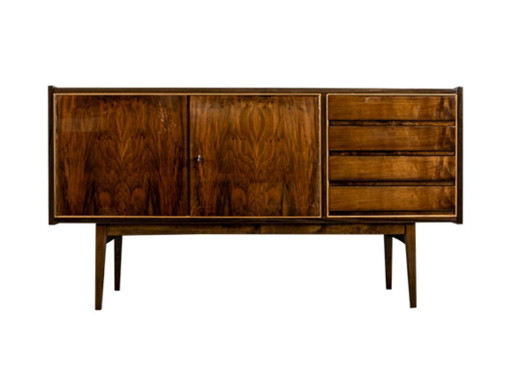 Mid Century Walnut Sideboard By S. Albracht, Poland, 1972