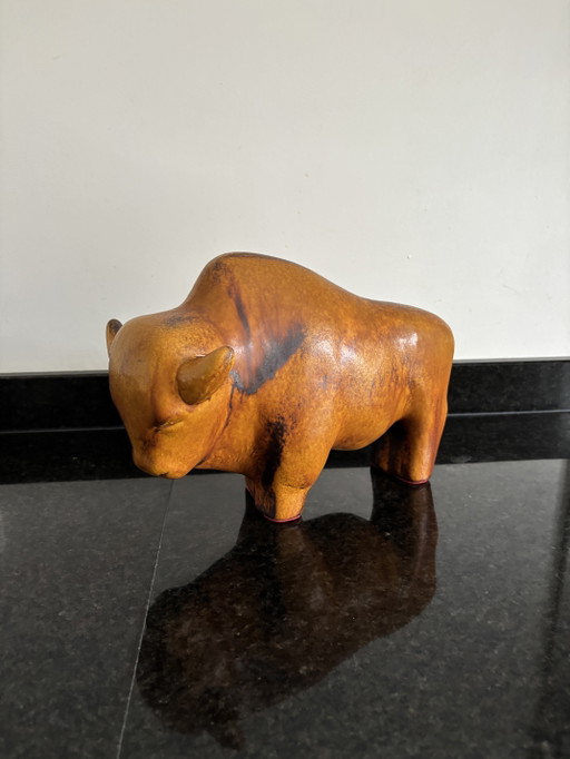 Vintage Ruscha Keramik Bizon/Stier Kurt Tschörner Jaren 60