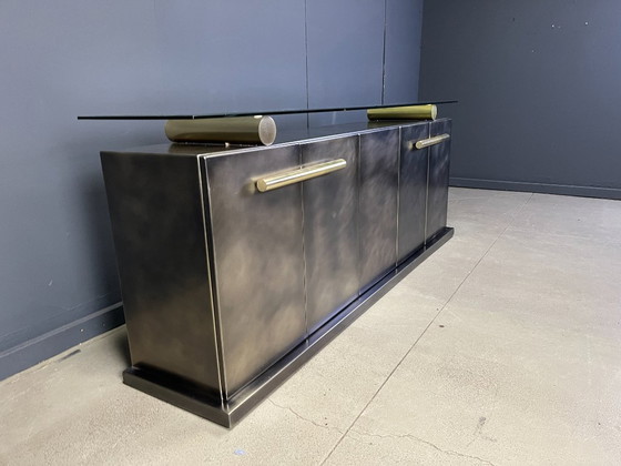 Image 1 of Crédence vintage en laiton de Belgochrom, années 1980