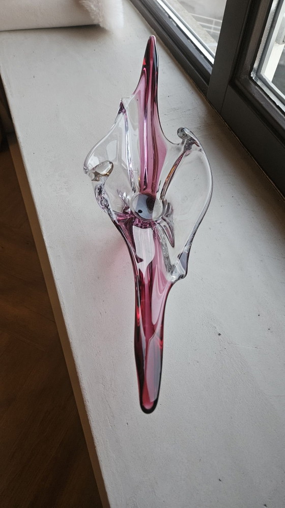 Val Saint Lambert Schale, Schalen, Kristall, Glas, Rosa (Foto 4 von 5)