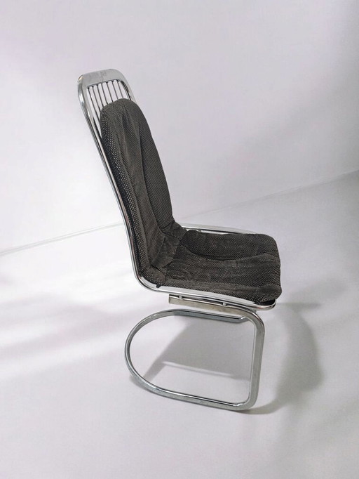 5x italien Mid Century Métal String Chaises de salle à manger cantilever années 70