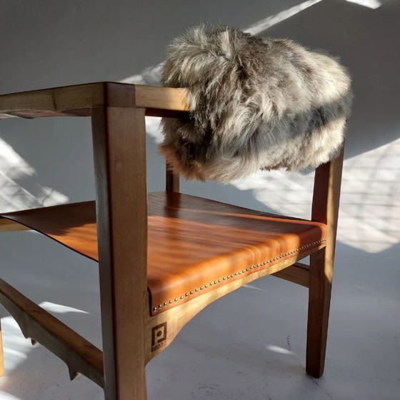 Image 1 of PUNKT Workshop Contemporary Sculptural Walnut Bar Stool – Adjustable Industrial Steel Base – One of a Kind