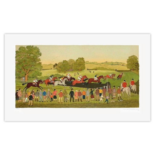 Vincent Haddelsey Hindernislauf in Lincoln Signierte Lithografie 1985