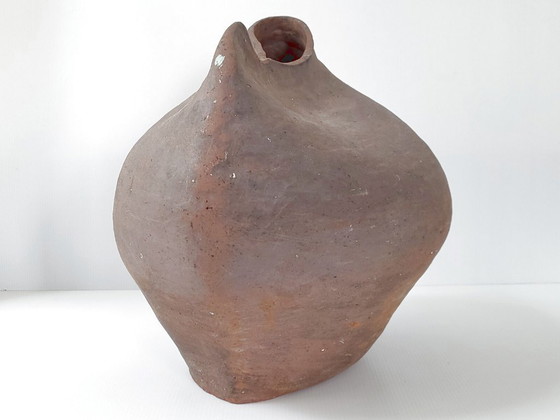 Image 1 of XXL VINTAGE TERRACOTTA CERAMIC VASE DLG ELISABETH JOULIA YVES MOHY LA BORNE