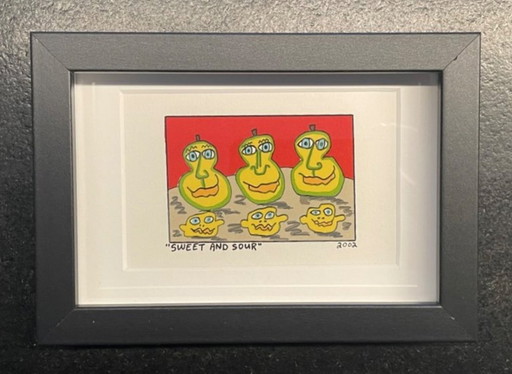 Original Screen Print by James Rizzi: "Sweet and Sour, 2002"