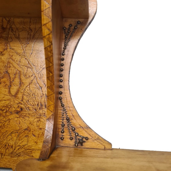 Image 1 of Antica mensola da parete fiamminga con scena di caccia, inizio XX secolo