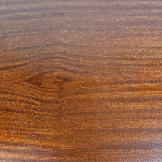 Image 1 of Vintage naaikastje van teakhout  / bijzettafel met klep 60s / naaitafeltje mid century 