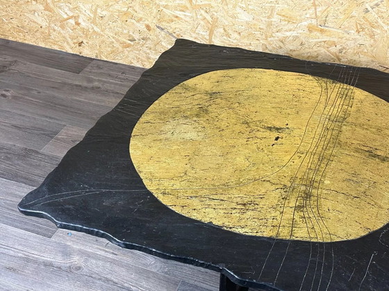 Image 1 of 60er 70er Jahre Brutalistischer Couchtisch Beistelltisch Schieferplatte Design