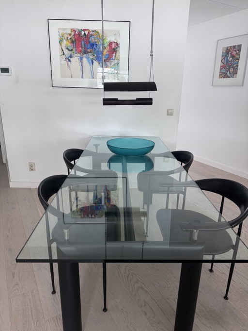 Cassina Le Corbusier LC6 Dining Table/Conference Table – eettafels, Glass, polished steel
