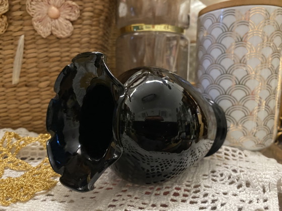 Image 1 of Black vintage vase //// Germany 1950s 1960s /// Free shipping