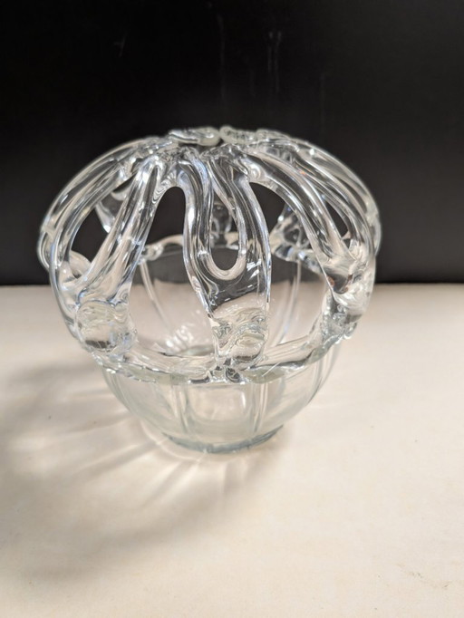 Antique hand-blown flower vase, flower holder, bridal crown - 1890