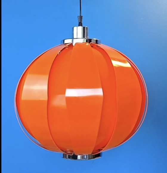 Grande Lampada a Sospensione Vintage Arancione Space Age – Massive, Lampadari, Metal, Plastic (photo 4 of 7)