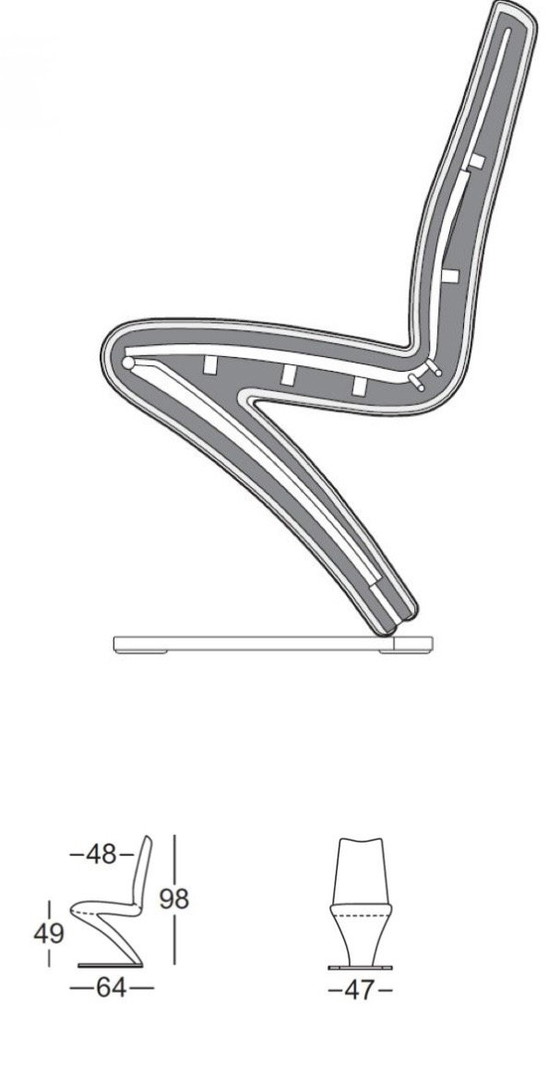 Image 1 of Rolf Benz stoelen 7800 zwart leer  (6)