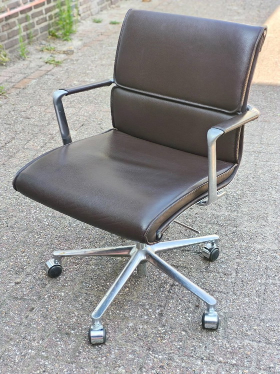 Image 1 of 7x Una Chair van ICF Italy (leder, korte rug, wieltjes)