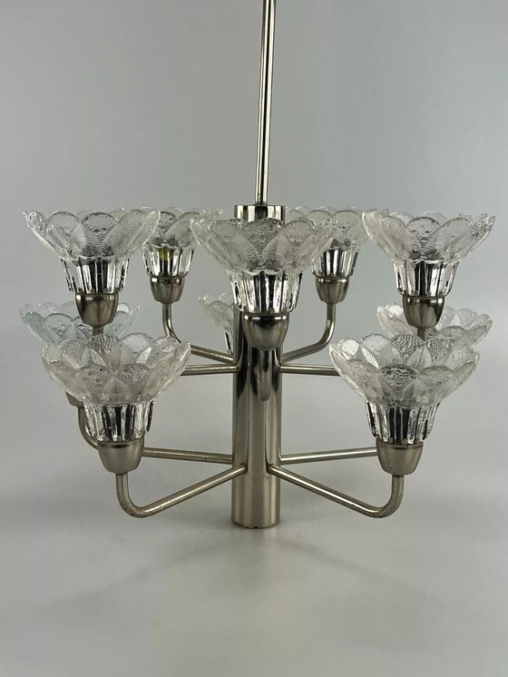Image 1 of 60s 70s lamp plafondlamp kroonluchter kroonluchter glas space age