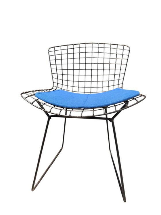 Image 1 of Paire de chaises Harry Bertoia en fil de fer haut de gamme pour Knoll - Acier et coussins d'origine - 1950
