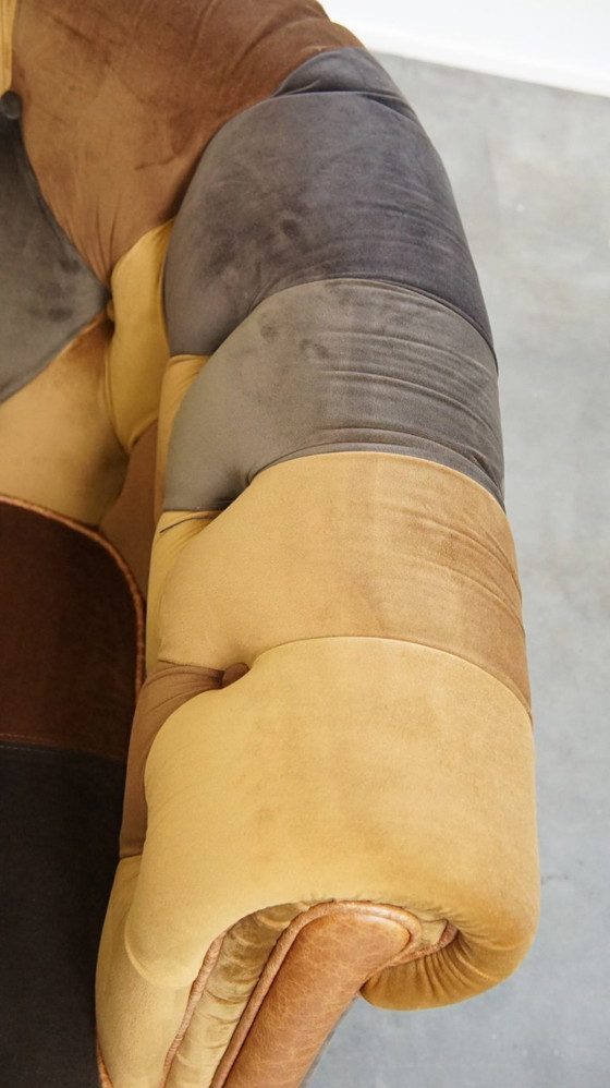 Image 1 of Chesterfield-Club-Sessel im englischen Patchwork-Stil